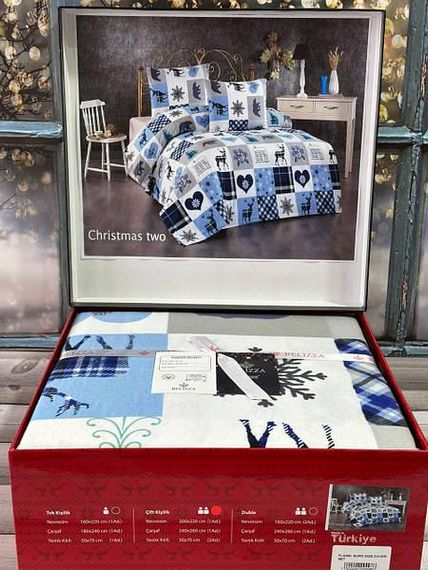 Постільна білизна Belizza Chrismas two Фланель Бавовна Євро розмір