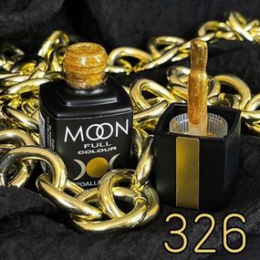 Гель-лак Moon Full №326 золотий шіммерний 8мл