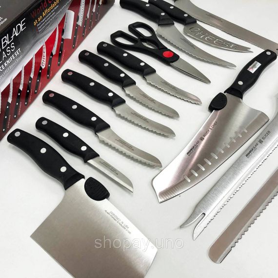 Набор ножей кухонных сталь Contour Pro Knives 13, Набор ножей для новой кухни, Товары для кухни ножи DZ-13 | Зображення 6