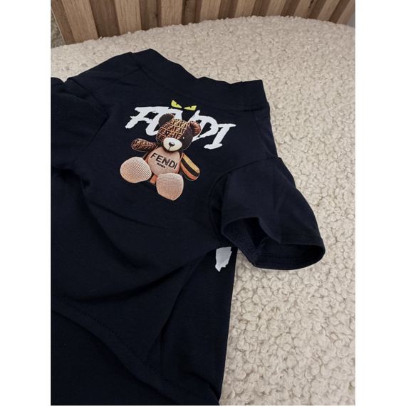 Брендовая футболка для собак и котов Fendi Teddy Bear Black | Стильная черная одежда для питомцев | Зображення 4