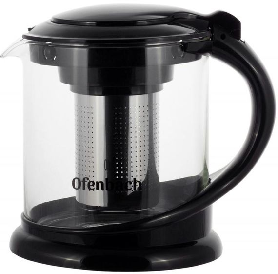 Чайник скляний заварювальний Ofenbach 1500мл зі знімним ситечком (0615l)