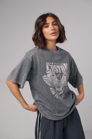 Трикотажная футболка oversize в технике тай-дай - серый цвет, S (есть размеры)