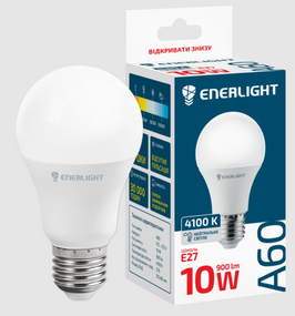 Лампа A60 10W E27 4100К 175-275V LED Enerlight