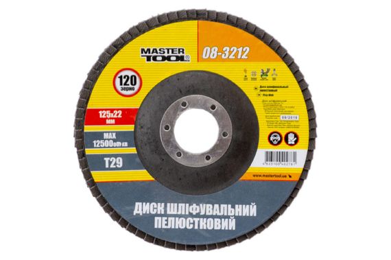 Круг лепестковый торцевой Mastertool - 125 мм x Р150 изогнутый (08-3215) | Зображення 1