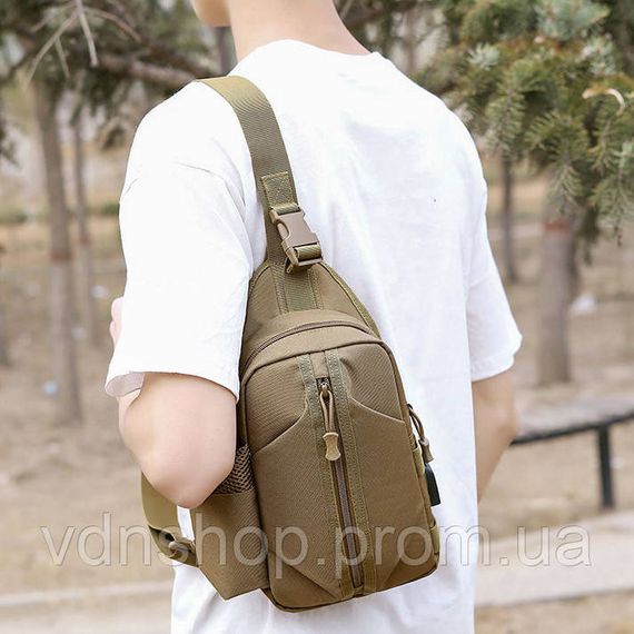 Чоловіча брезентова сумка через плече, Тактична нагрудна сумка для чоловіків Чоловіча армійська FK-99 | Зображення 9