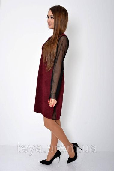 Плаття жіноче колір бордовий розмір 38 FA_001556 | Зображення 1