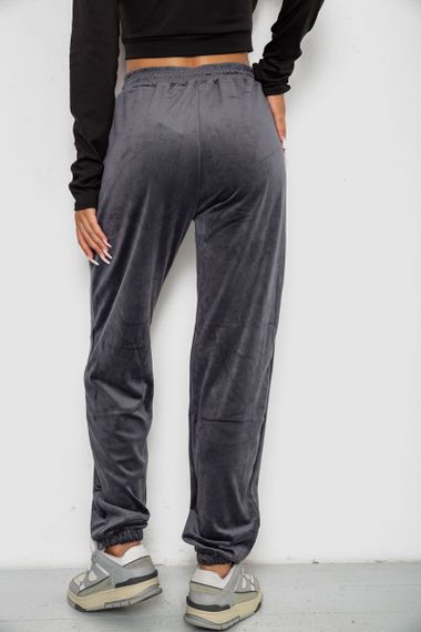 Спортивные штаны велюровые женские на флисе  -уценка, цвет серый, 238R58649-U | Зображення 3