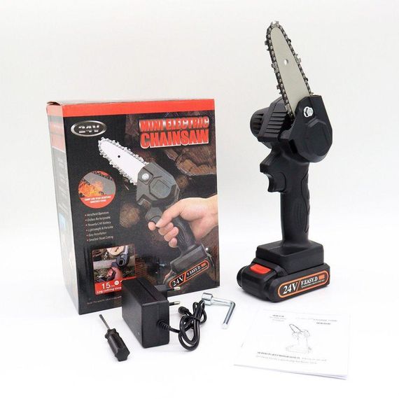 Акумуляторна ланцюгова міні пила + акумулятор 24V, LY-21 / Ручна пилка для обрізання дерев / Електропила | Зображення 9