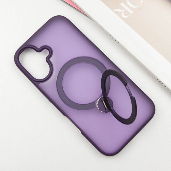 TPU+PC чохол Metal Buttons with MagSafe Colorful HQ Ring для Apple iPhone 16 (6.1") | Зображення 2