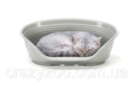 Пластиковий лежак для собак та котів Ferplast Siesta Deluxe 2 сірий 49х36х17.5 см 70202947 | Зображення 1