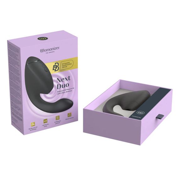 Подвійний вакуумний кліторальний стимулятор з вібрацією Womanizer Next Duo - Black | Зображення 5
