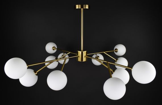 Люстра стельова на 12 лампочок 27432 Латунь 42-72х110х110 см. | Зображення 2