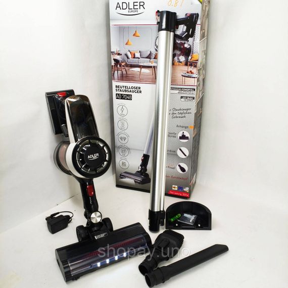 Качественный вертикальный пылесос с аккумулятором Adler AD 7048 350Вт, Удобный ручной пылесос без мешка WH-78 | Зображення 4