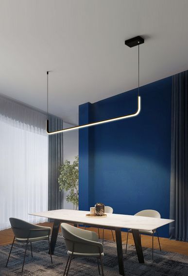 Люстра світлодіодна підвісна LED світильник для квартири на стелю лед 27326 Чорний 20-150х12х122 см. | Зображення 1