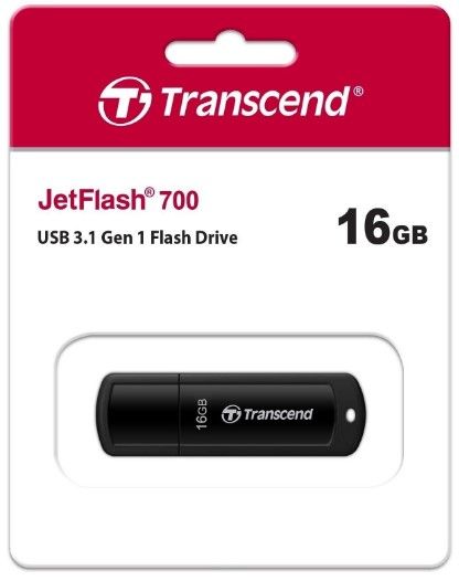 Flash Drive Transcend JetFlash 700 16 GB USB 3.1 Black (TS16GJF700) | Зображення 1