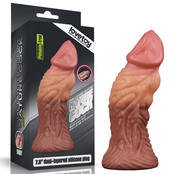 Фалоімітатор 7.0'' Dual layered Platinum Silicone Plug Sex Aura | Зображення 1