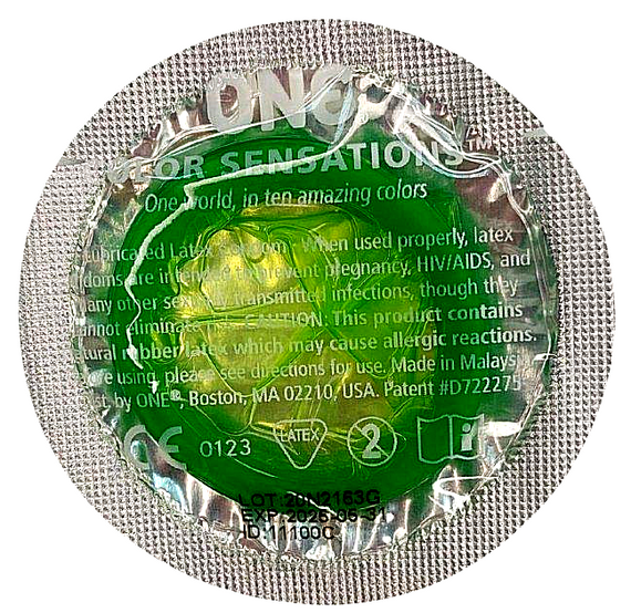 Набір презервативів латексних One Color Sensation силіконовим мастилом салатового кольору (ціна за 5 шт) sexstyle