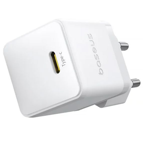 МЗП Baseus Palm Fast Charger 20W (1USB-C) + кабель Type-C to Type-C (P10111602) Moon White | Зображення 1