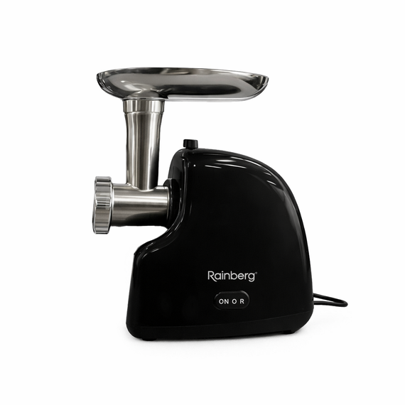 Потужна електрична м'ясорубка Rainberg RB-2319 3000 Вт для фаршу та заготівок чорна | Зображення 1