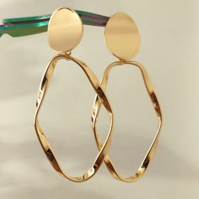 Сережки медицинское золото, розмір 55/22 мм, вага 6,1гр