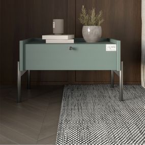 Тумба приліжкова LION Wood з однією шухлядою Граніт сірий (чорні ножки) (LION-041313)