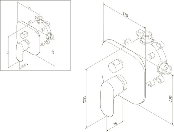 Змішувач для ванни та душу AM.PM Sensation F3085000 | Зображення 1
