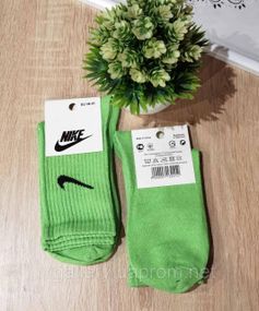 Шкарпетки високі Nike різні кольори, жіночі шкарпетки Найк різнокольорові, спортивні шкарпетки, 36-41 Салатовий