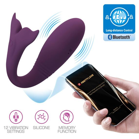 Вібратор для двох PRETTY LOVE Jayleen, 12 vibration functions Mobile APP Long-distance Control Sex Aura | Зображення 7