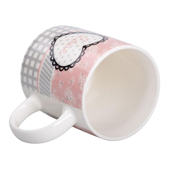 Чашка порцелянова 400 (мл) чашка для кави та чаю з написом та серцем Lugi RX-N240143GRE | Зображення 2