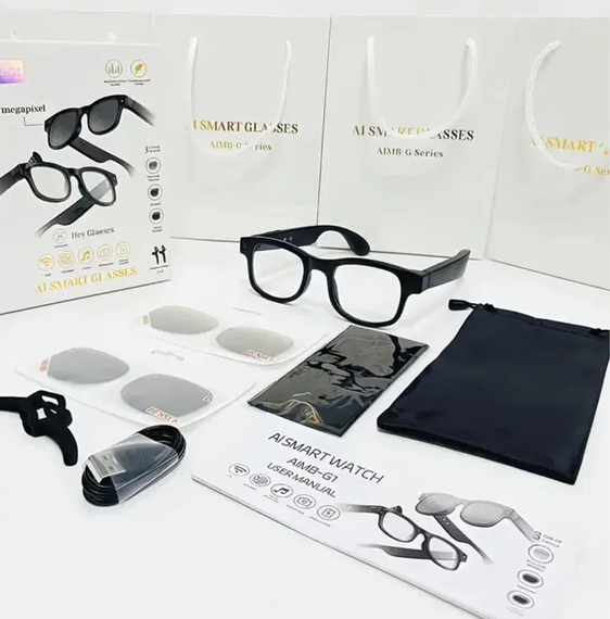 Умные фотохромные очки с камерой 8MP, видеозаписью и встроенным чатом GPT AI Smart Glasses AIMB-G1 | Зображення 2