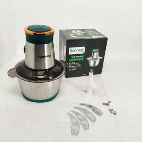 Блендер стационарный Rainberg RB-2202 измельчитель кухонный 1300W чаша металлическая на 2л чоппер