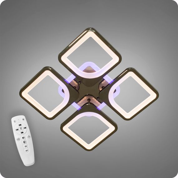 Люстра светодиодная 517 Dlight 3color с пультом 80Вт Черный Хром (01807)