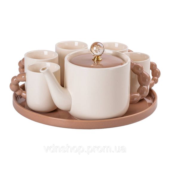 Чайный сервиз на 6 персон с фарфоровой подставкой HP-15-24 | Зображення 4