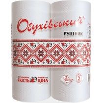 Рушники СГ 17г/м 2ш. білий 02шт. н/гл Обухівський (двошаровий)