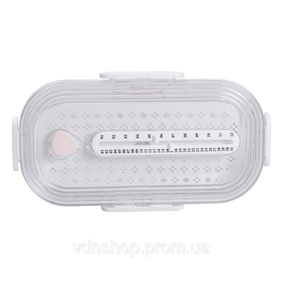 Контейнер для їжі пластиковий 32.5х17.5х6 см харчовий контейнер з індикатором дати 1 л Білий HP-27-7 | Зображення 5