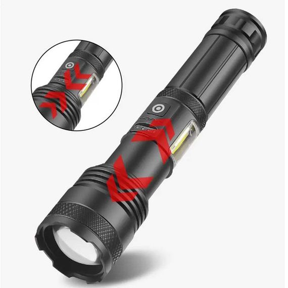 Ліхтарик PLD-P815 White Laser LED PM10-TG+COB, Ліхтарик тактичний акумуляторний ручний | Зображення 5