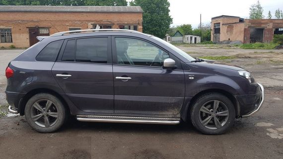 Боковые пороги Premium (2 шт., нерж.) 42 мм для Renault Koleos 2008-2016 гг | Зображення 1