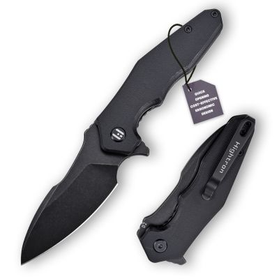 Нож Hightron Mini Ventura, D2, G10, чорний, чорний stonewash клинок (HK05BLKBS)