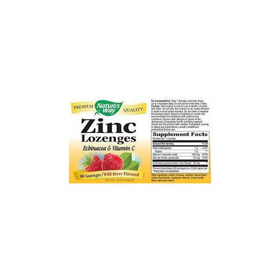 Мікроелемент Цинк Nature's Way Zinc Lozenges 60 Lozenges Wild berry flavor | Зображення 1