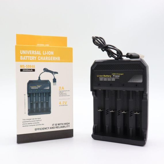 Универсальное зарядное устройство на 4 аккумулятора Li-ion, от USB, 4,2V/2A, MS-5D84A / Зарядка для батареек | Зображення 9