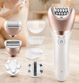 Жіночий епілятор KM-7115 6-в-1 Multifunctional Ladies Care Kits / Універсальний бездротовий епілятор + 6 насадок AND KM-7115