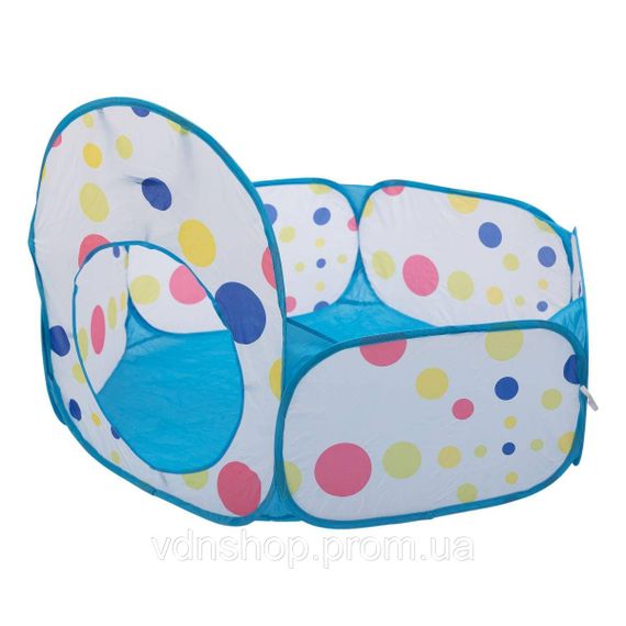 Намет дитячий 3 в 1 70×70×90 см ігровий намет з тунелем і басейном Блакитна HP-S-4NDBL | Зображення 4