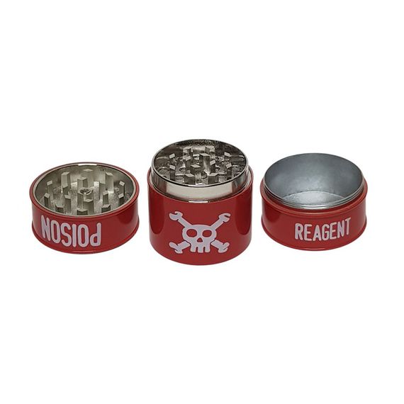 Млин З Металу Гріндер Для Тютюну Та Спецій «Poison Barrel Grinder Red» | Зображення 2
