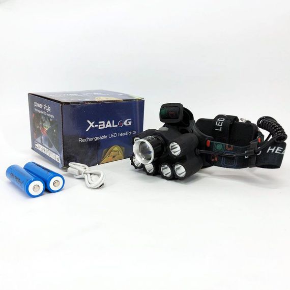 Яскравий світлодіодний ліхтар налобний Bailong Police BL-T78 5 led білий, налобний ліхтарик з usb зарядкою | Зображення 3