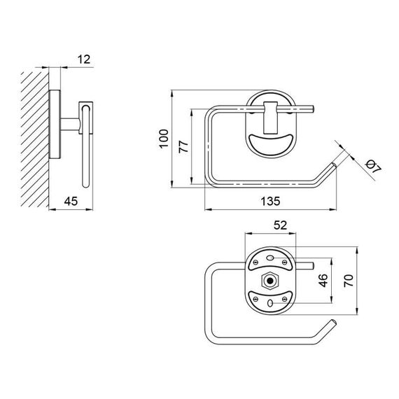 Держатель для туалетной бумаги Lidz Oreo 0303 LDORE0303CRM22152 Chrome | Зображення 1