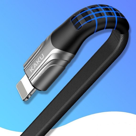 Плоский кабель Kaku KSC-278 USB - Lightning 1.2 m - Black | Зображення 2