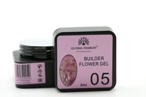 Гель для моделирования ногтей с добавлением сухоцвета Flower Builder Gel 05, 8г