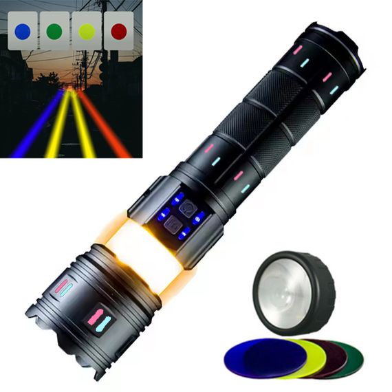 Ліхтар NIGHT VISION FLUORESCENCE XPRO AK178-WHITE LASER LED PM60-TG+COB 8x18650 3.7V, Power Bank, ЗУ Type-C, zoom, 5 фільтрів (47156-178_1489) | Зображення 3