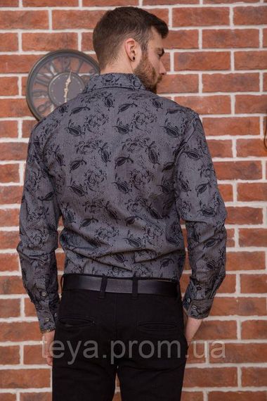 Сорочка чоловіча колір чорно-сірий розмір M FA_003782 | Зображення 3