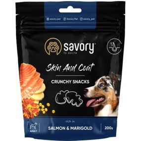 Лакомство для собак Savory для здоровья кожи и шерсти собак, с лососем 200 г (4820232631355)